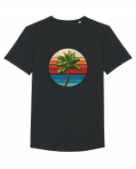 Palm Tree Vintage Tricou mânecă scurtă guler larg Bărbat Skater