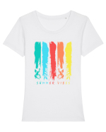 Summer Vibes Tricou mânecă scurtă guler larg fitted Damă Expresser