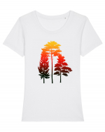 Forest Tricou mânecă scurtă guler larg fitted Damă Expresser