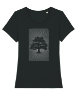 Stejar Tricou mânecă scurtă guler larg fitted Damă Expresser