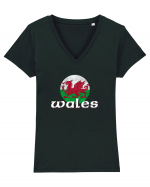 Wales Tricou mânecă scurtă guler V Damă Evoker