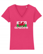 Wales Tricou mânecă scurtă guler V Damă Evoker