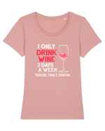 Drink Wine Tricou mânecă scurtă guler larg fitted Damă Expresser