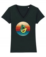 Avocado Tricou mânecă scurtă guler V Damă Evoker