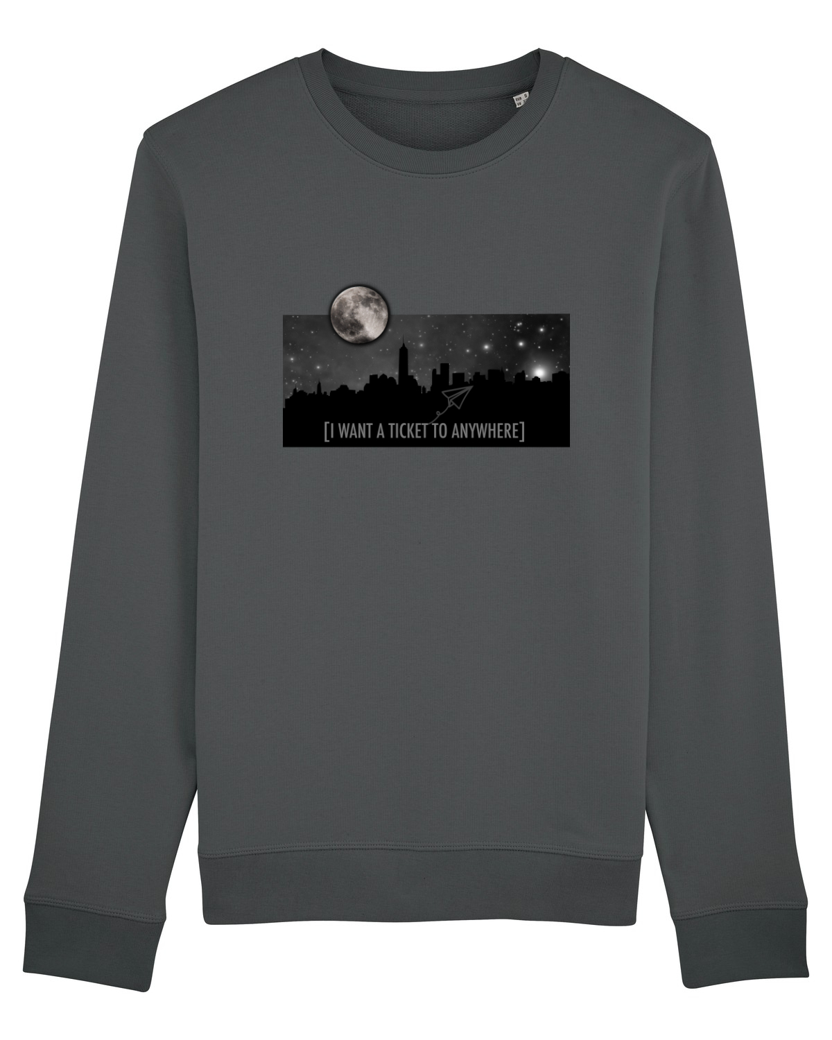 Bluză mânecă lungă Unisex Rise Anthracite