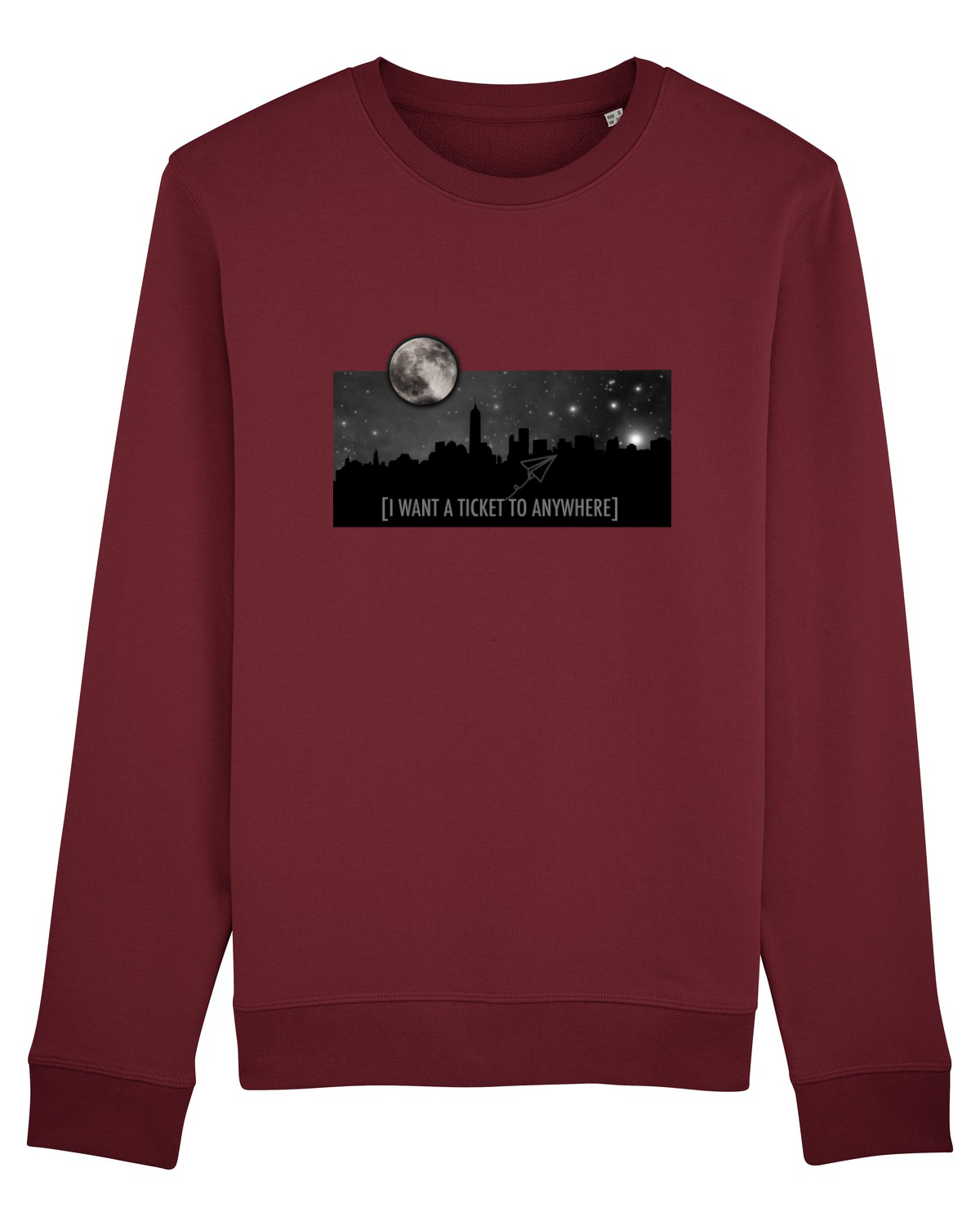Bluză mânecă lungă Unisex Rise Burgundy