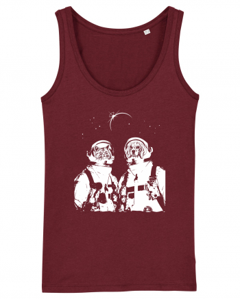 Cat and Dog  Astronauts Burgundy