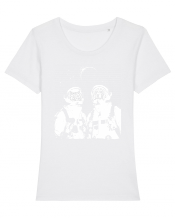 Cat and Dog  Astronauts White