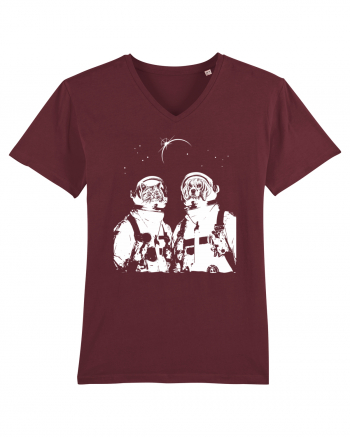 Cat and Dog  Astronauts Burgundy