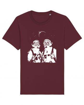 Cat and Dog  Astronauts Burgundy