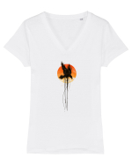 Raven Vintage  Tricou mânecă scurtă guler V Damă Evoker