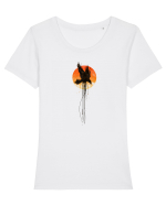 Raven Vintage  Tricou mânecă scurtă guler larg fitted Damă Expresser