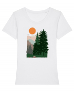 Mountains. Tricou mânecă scurtă guler larg fitted Damă Expresser