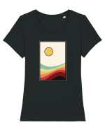 Retro sun Tricou mânecă scurtă guler larg fitted Damă Expresser