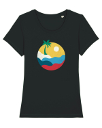 Palm  Tricou mânecă scurtă guler larg fitted Damă Expresser