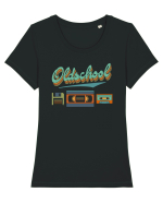Oldschool Tricou mânecă scurtă guler larg fitted Damă Expresser