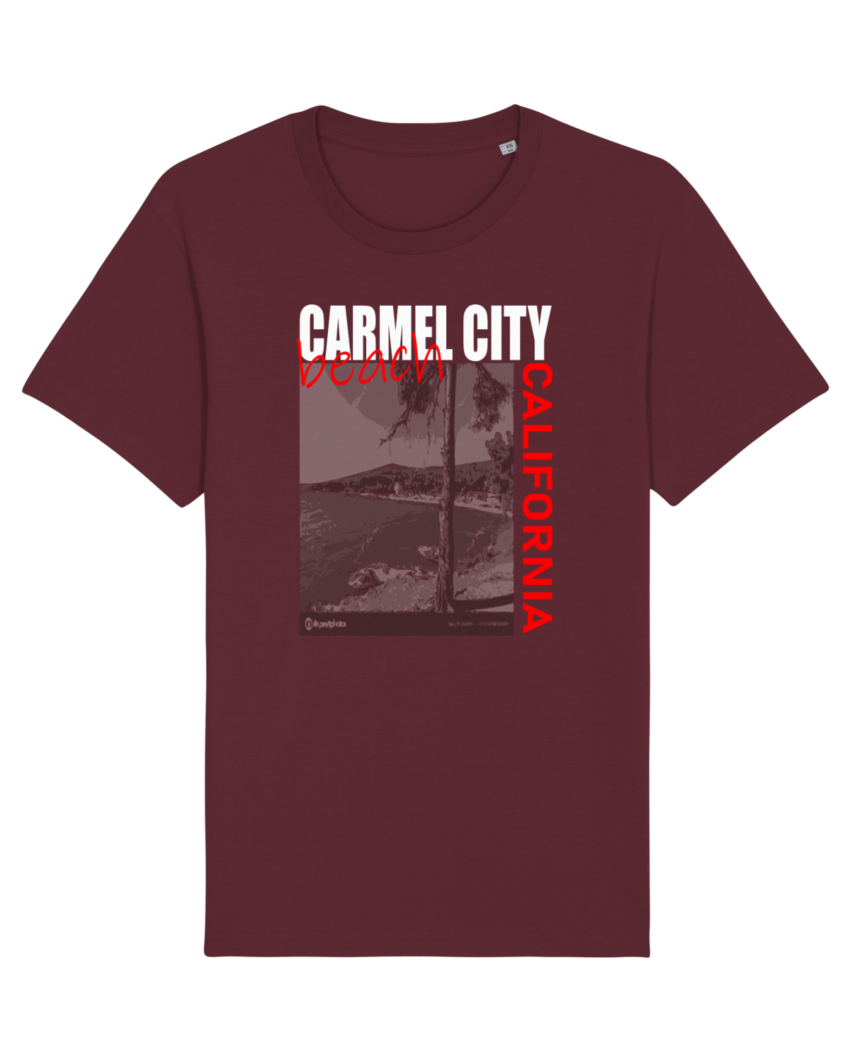 Tricou mânecă scurtă Unisex Rocker Burgundy
