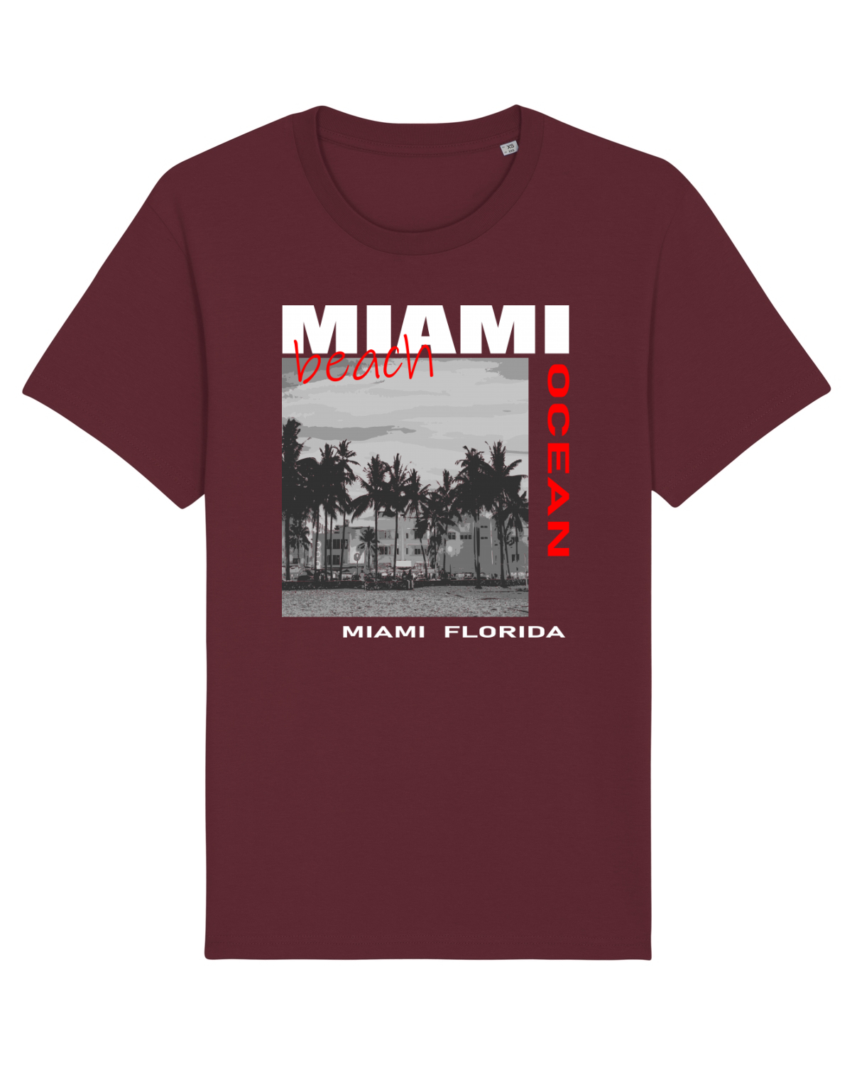 Tricou mânecă scurtă Unisex Rocker Burgundy