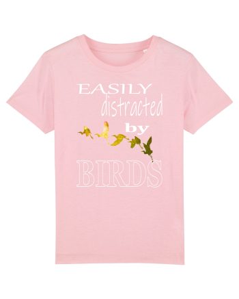 Easily Distracted By Birds Cotton Pink
