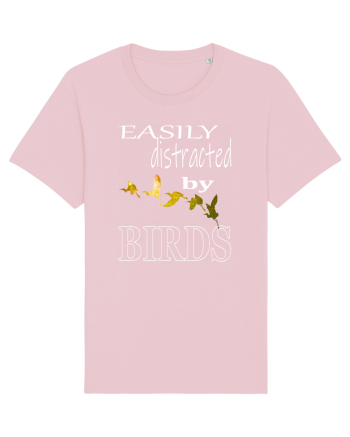 Easily Distracted By Birds Cotton Pink