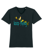 Keep Flying Tricou mânecă scurtă guler V Bărbat Presenter