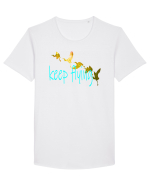 Keep Flying Tricou mânecă scurtă guler larg Bărbat Skater
