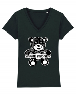 Make Money - Black Teddy Bear Tricou mânecă scurtă guler V Damă Evoker