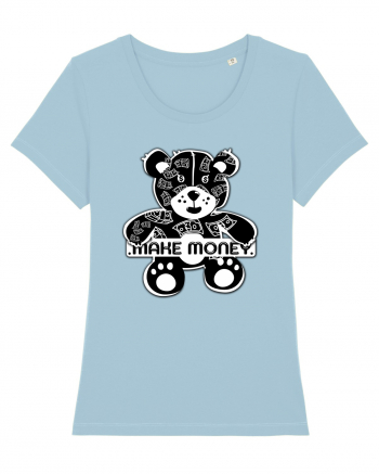 Make Money - Black Teddy Bear Sky Blue