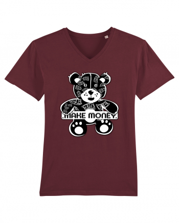 Make Money - Black Teddy Bear Burgundy