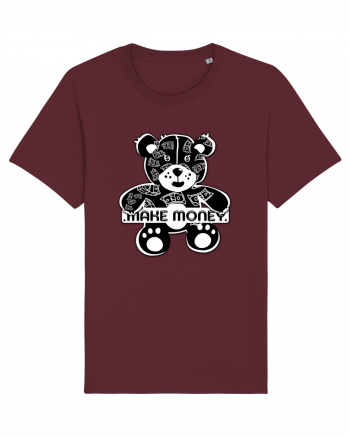 Make Money - Black Teddy Bear Burgundy