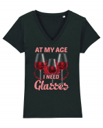 At My Age I Need Glasses Tricou mânecă scurtă guler V Damă Evoker