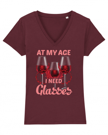 At My Age I Need Glasses Burgundy