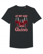 At My Age I Need Glasses Tricou mânecă scurtă guler larg Bărbat Skater