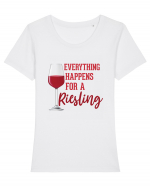 Everything Happens For A Riesling Tricou mânecă scurtă guler larg fitted Damă Expresser