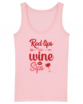 Red Lips And Wine Sips Cotton Pink