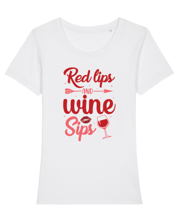 Red Lips And Wine Sips White