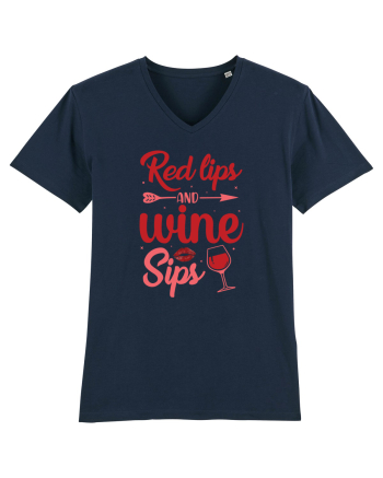 Red Lips And Wine Sips French Navy