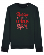 Red Lips And Wine Sips Bluză mânecă lungă Unisex Rise