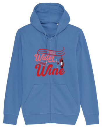 Save Water Drink Wine Bright Blue
