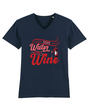 Save Water Drink Wine French Navy