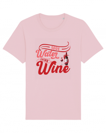Save Water Drink Wine Cotton Pink