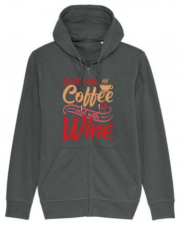 Start With Coffee End With Wine Anthracite