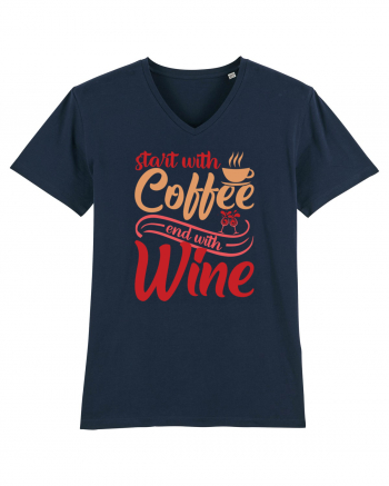 Start With Coffee End With Wine French Navy