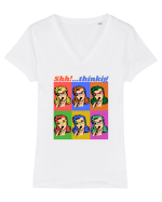 Funny Retro Comic Book Woman Tricou mânecă scurtă guler V Damă Evoker