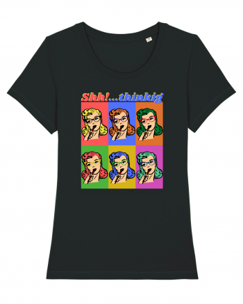 Funny Retro Comic Book Woman Black