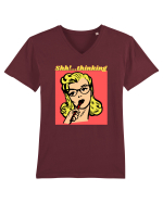 Funny Retro Comic Book Woman Tricou mânecă scurtă guler V Bărbat Presenter