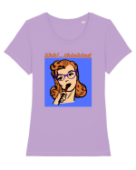 Funny Retro Comic Book Woman Tricou mânecă scurtă guler larg fitted Damă Expresser