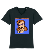 Funny Retro Comic Book Woman Tricou mânecă scurtă guler V Bărbat Presenter