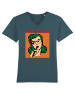 Funny Retro Comic Book Woman Tricou mânecă scurtă guler V Bărbat Presenter