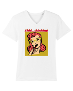 Funny Retro Comic Book Woman Tricou mânecă scurtă guler V Bărbat Presenter